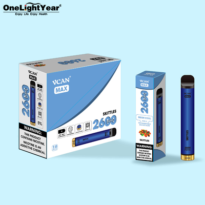 Kundenspezifische wieder aufladbare Dampf-Zigaretten 2600 Hauche mit Batterie 1000mAh